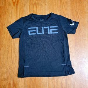 Nike Elite Basketball Kids T Shirt Black Grey Size 5 Small Dri-Fit